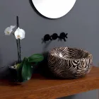 Modern countertop ceramic washbasin made in Italy by Elisa Viadurini