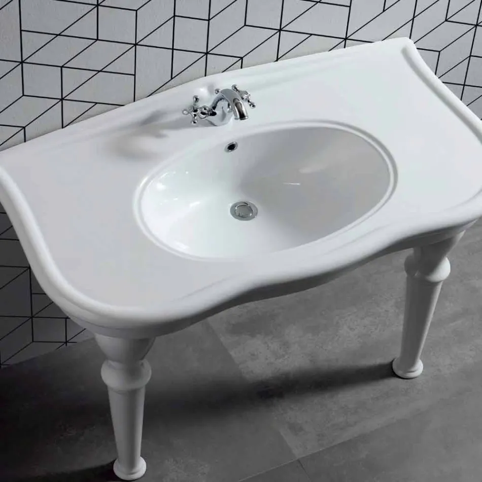 Washbasin with Legs or Without Ceramic L 110cm, by Design Avise Viadurini