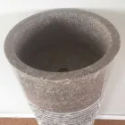 Conical column washbasin in natural stone Iga, unique piece Viadurini