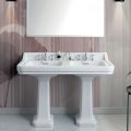 Column Console Washbasin in Ceramic with Double Basin L 125 cm - Wollie