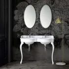 Classic Console Washbasin in White Ceramic Made in Italy - Magda Viadurini