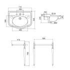 Console Washbasin with Double Ceramic Bowl, Made in Italy Vintage - Paulina Viadurini
