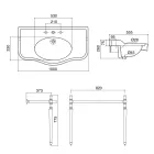 Console Washbasin with Double Ceramic Bowl, Made in Italy Vintage - Paulina Viadurini