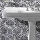 Console Washbasin on Vintage Column in Ceramic Made in Italy - Marwa Viadurini