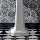 Console Washbasin on Vintage Column in Ceramic Made in Italy - Marwa Viadurini