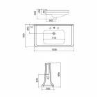 Console Wash Basin on Vintage Column in Ceramic Made in Italy - Marwa Viadurini