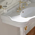 Vintage Console Washbasin with Double Bowl and Ceramic Feet Made in Italy - Paulina Viadurini