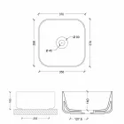 37x37cm ceramic wash basin made in Italy Star, modern design Viadurini