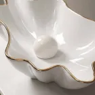 Countertop design ceramic white gold washbasin made in Italy Rayan Viadurini