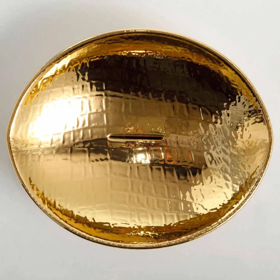 Countertop design ceramic washbasin gold made in Italy Animals Viadurini