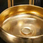Gold raku design countertop washbasin made in Italy, Ramon Viadurini