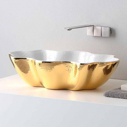 Modern design ceramic washbasin made in Italy Cube Viadurini