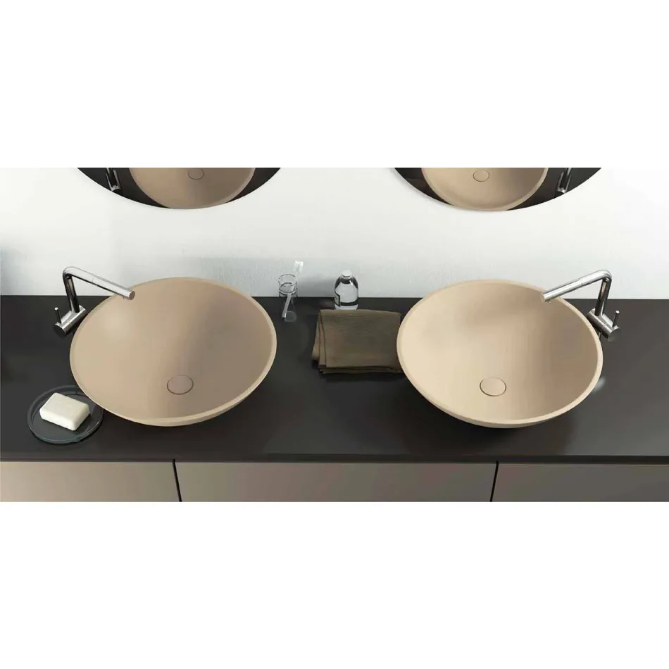 Modern circular freestanding standing washbasin made in Italy, Donnas Viadurini