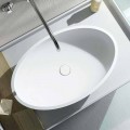 Design countertop oval washbasin produced 100 % in Italy, Frascati