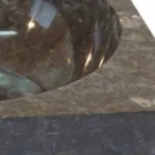 Washbasin support gray square natural stone Jiny Viadurini