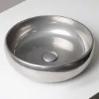 Hand-Turned Metallic Raku Clay Countertop Sink - Prisma Viadurini