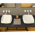 Countertop washbasin in white ceramic design made in Italy Simon Viadurini