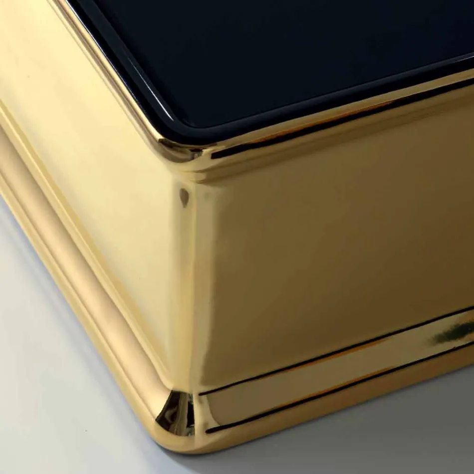 Two-color ceramic countertop washbasin produced in Italy by Debora Viadurini