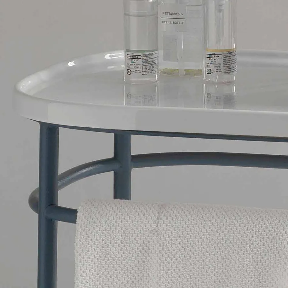 Washbasin in full ceramic metal base Marta Viadurini