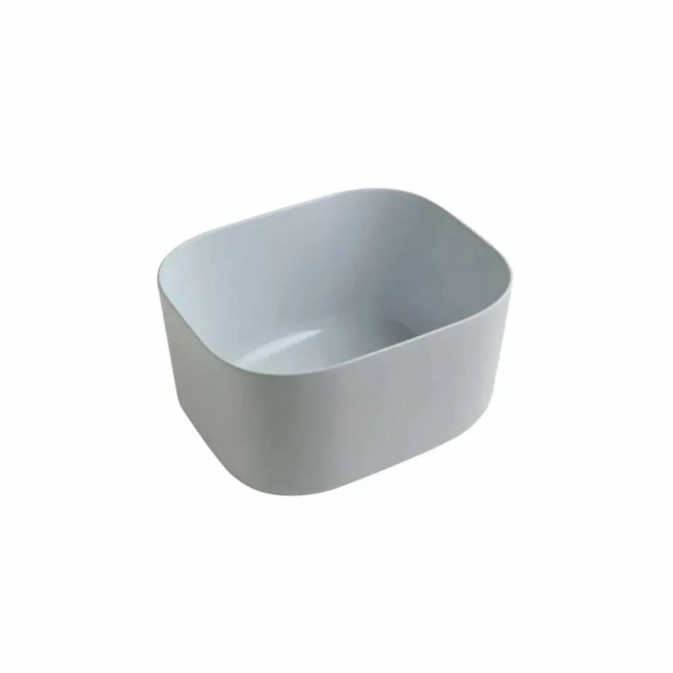 Contemporary design ceramic countertop washbasin Star Rectangular 50x40cm Viadurini