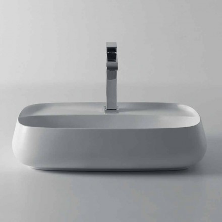 Gaiola, modern ceramic countertop washbasin made in Italy Viadurini