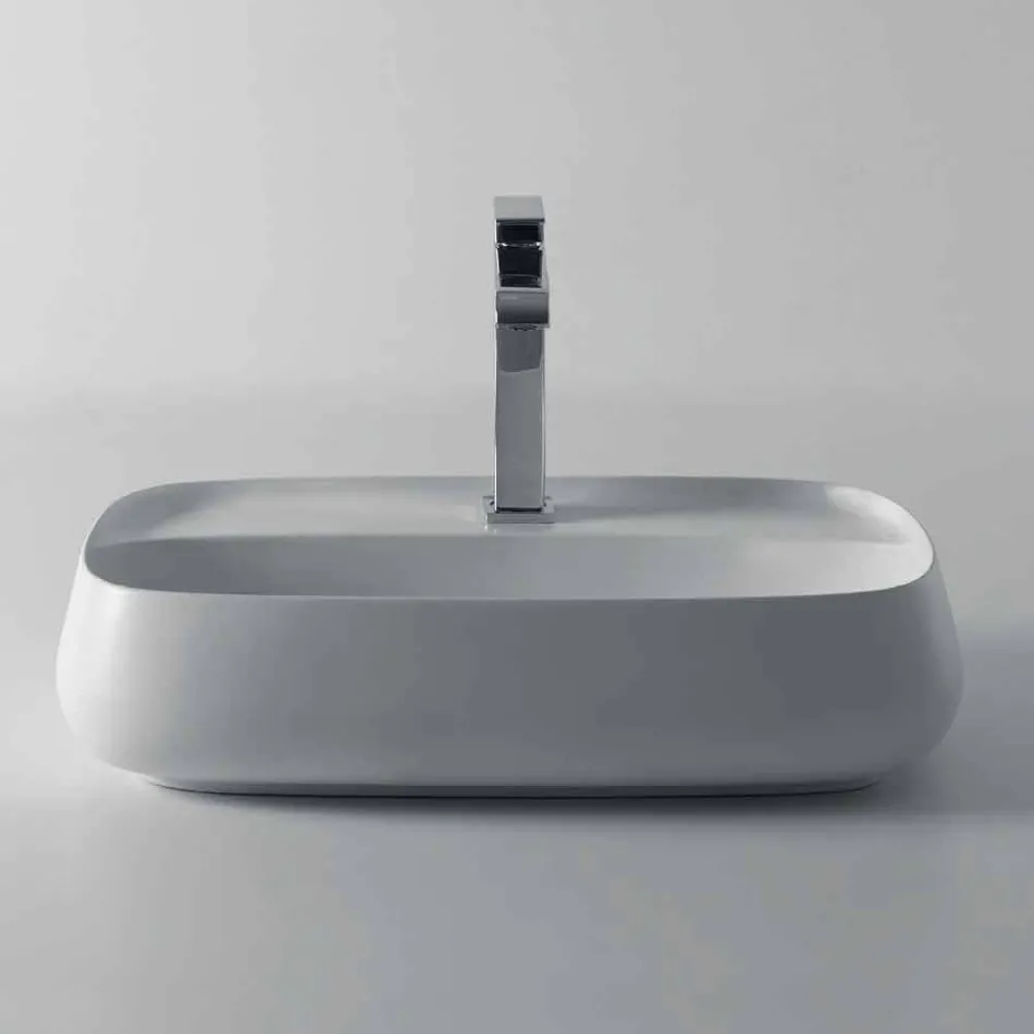 Gaiola, modern ceramic countertop washbasin made in Italy Viadurini