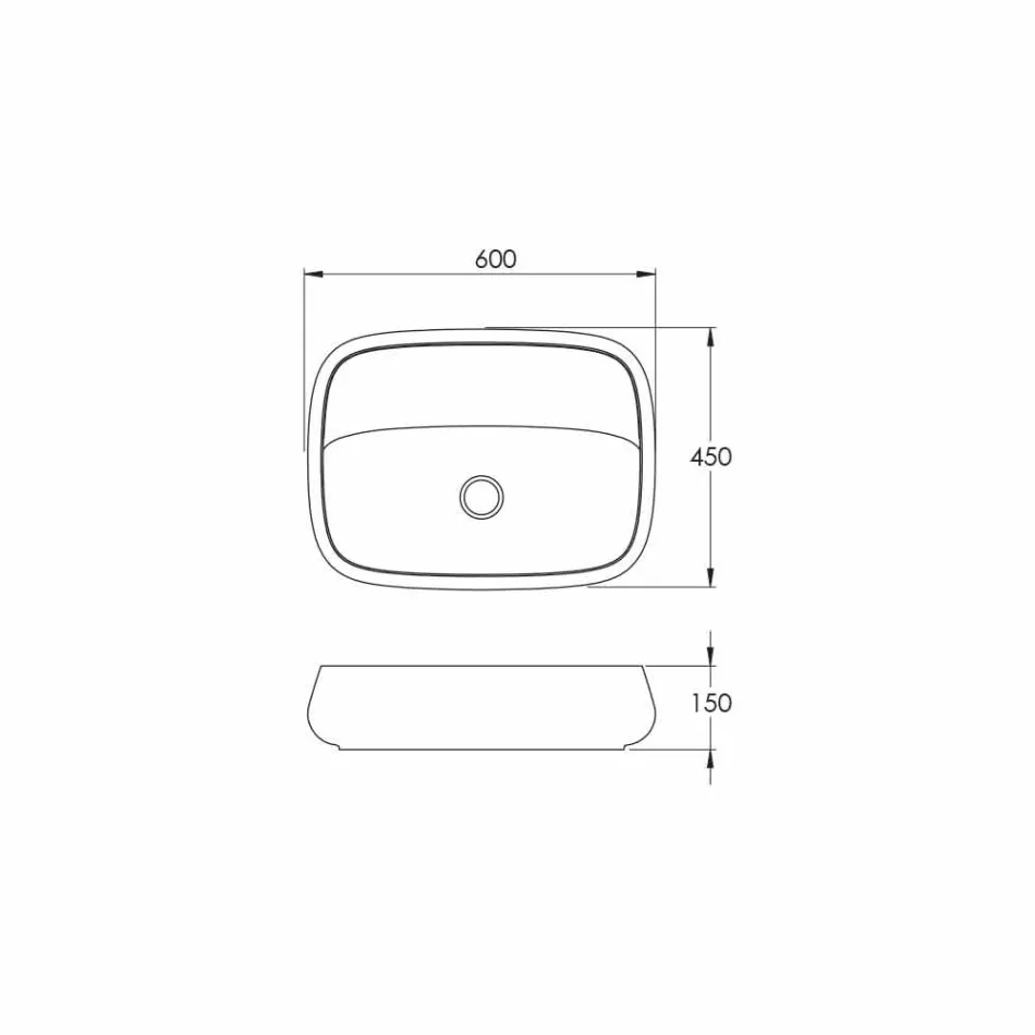 Gaiola, modern ceramic countertop washbasin made in Italy Viadurini