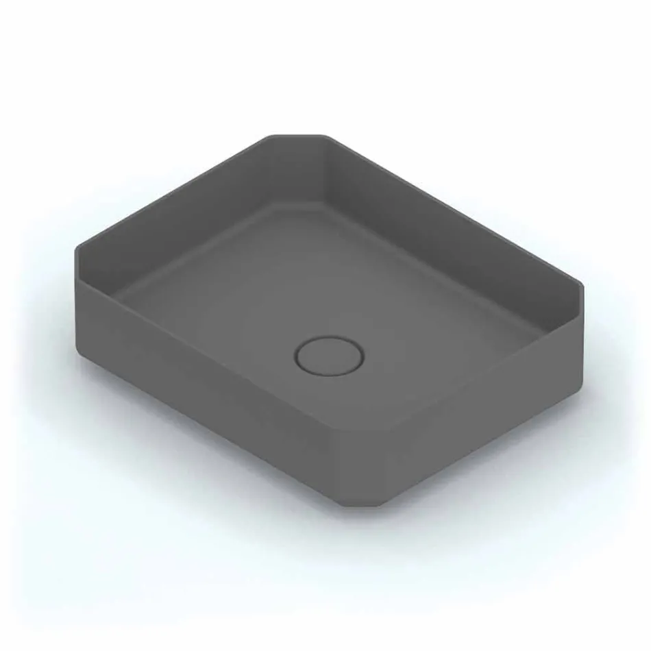 Modern ceramic counter top washbasin made in Italy, Zulimo Viadurini