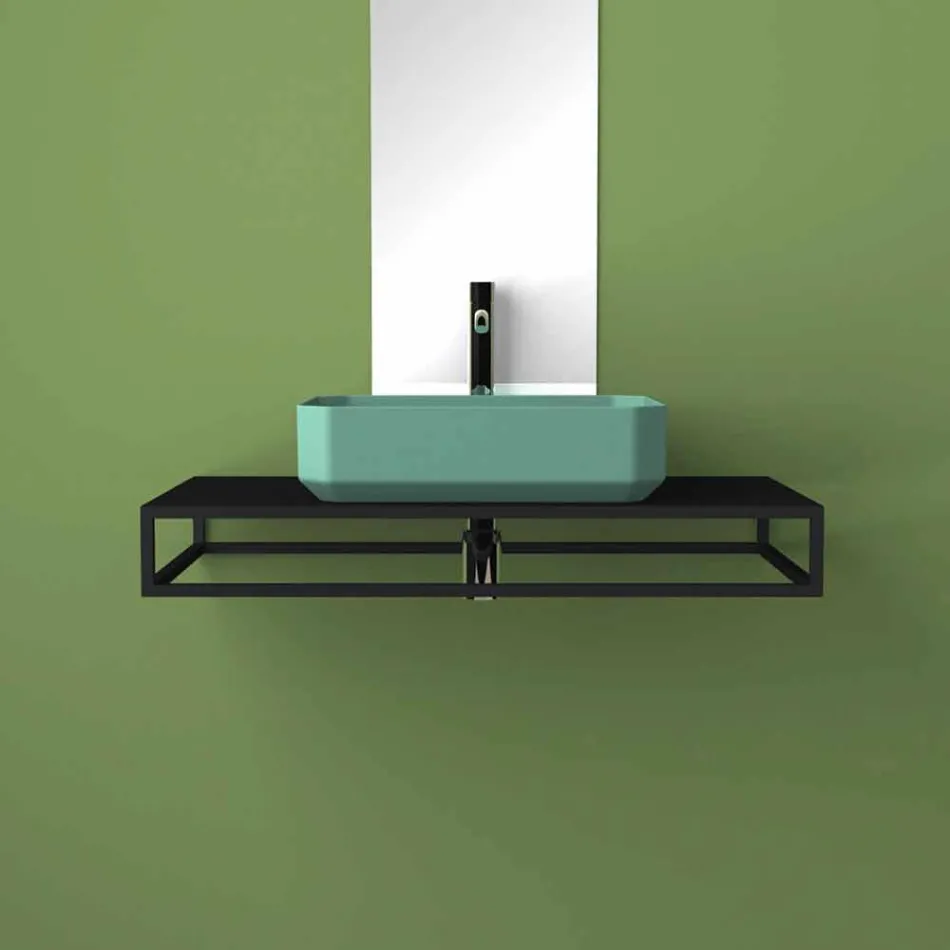 Modern ceramic counter top washbasin made in Italy, Zulimo Viadurini