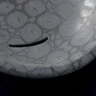 Countertop washbasin in gray coconut printed ceramic made in Italy Glossy Viadurini