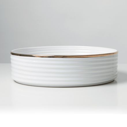 Countertop Sink in Porcelain Stoneware with Enamelled Edge - Vibration Viadurini