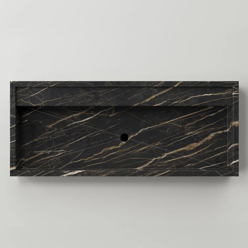 Countertop Washbasin in Marble Effect Porcelain Stoneware Made in Italy - Cervia Viadurini