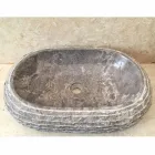 Ivy gray stone countertop washbasin, unique piece Viadurini