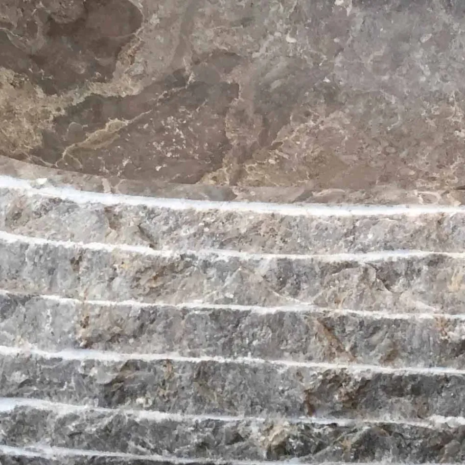 Ivy gray stone countertop washbasin, unique piece Viadurini