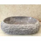 Ivy gray stone countertop washbasin, unique piece Viadurini