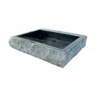 Washbasin naturally Sam Black Stone, one piece Viadurini