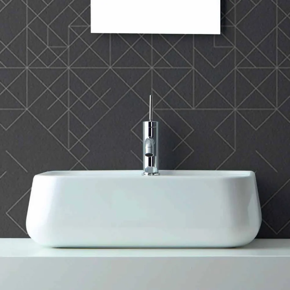 Modern Countertop Washbasin in Oliena Colored Ceramic Viadurini