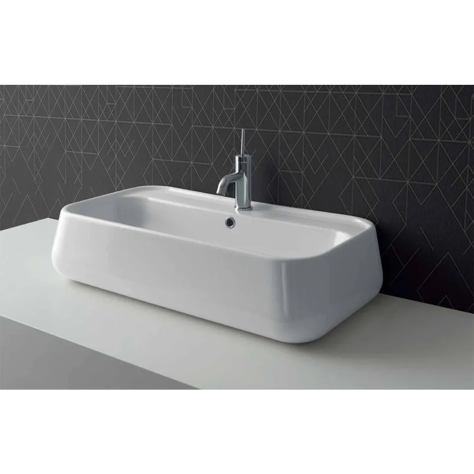 Modern Countertop Washbasin in Oliena Colored Ceramic Viadurini