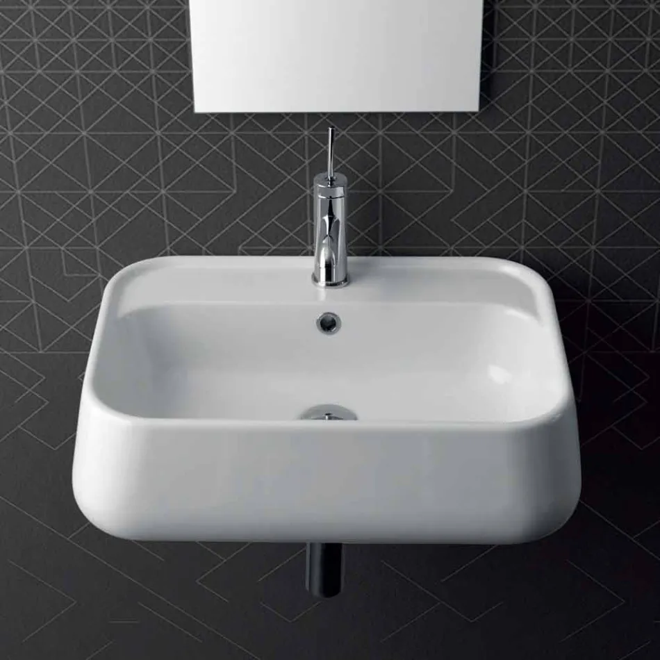 Modern Countertop Washbasin in Oliena Colored Ceramic Viadurini