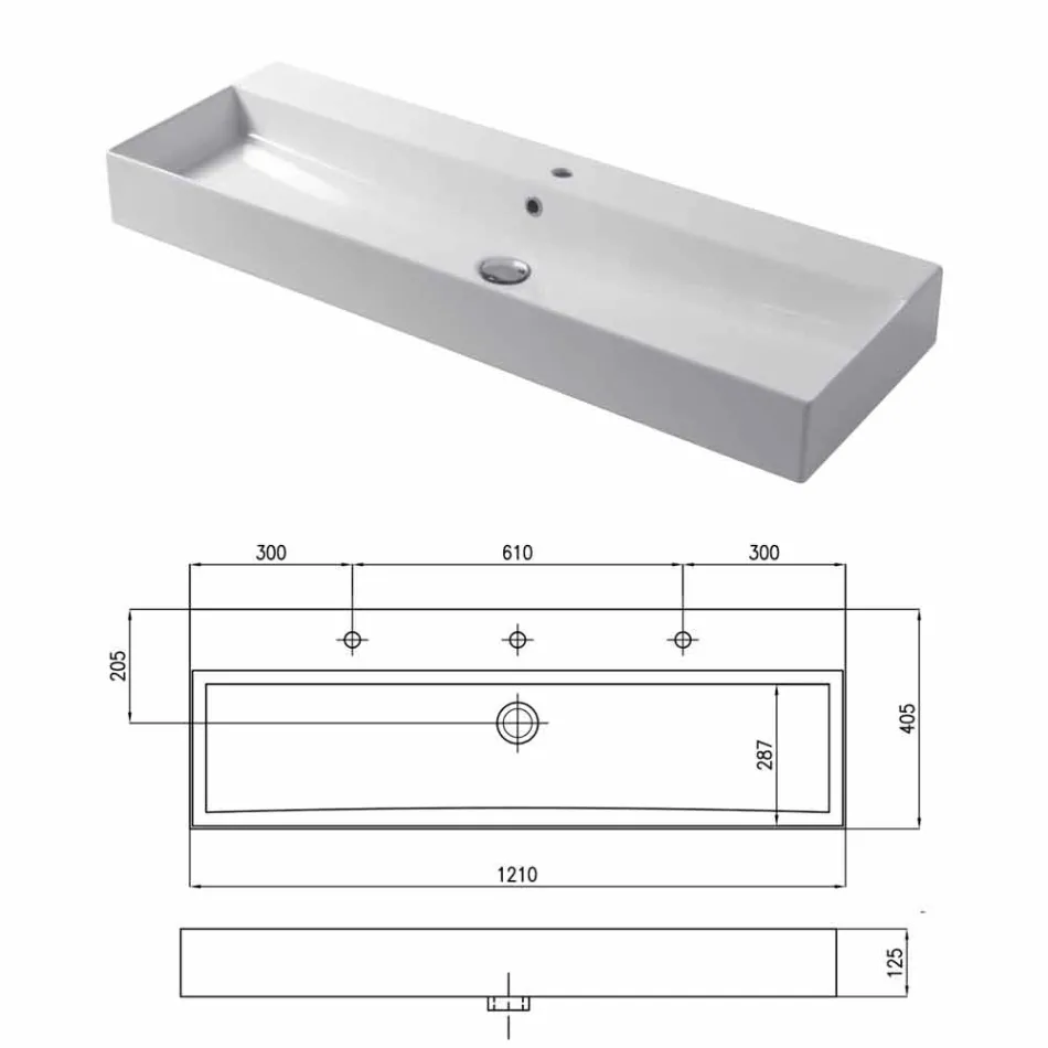 Design Countertop or Wall Wash Basin in Colored Ceramic Leivi Viadurini