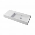 Right single hole countertop or wall-mounted sink in ceramic Leivi