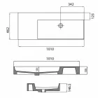 Countertop or Wall Mounted Single Hole Right Washbasin in Leivi Ceramic Viadurini