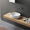 Countertop Washbasin in White Ceramic Modern Oval Design - Tune3