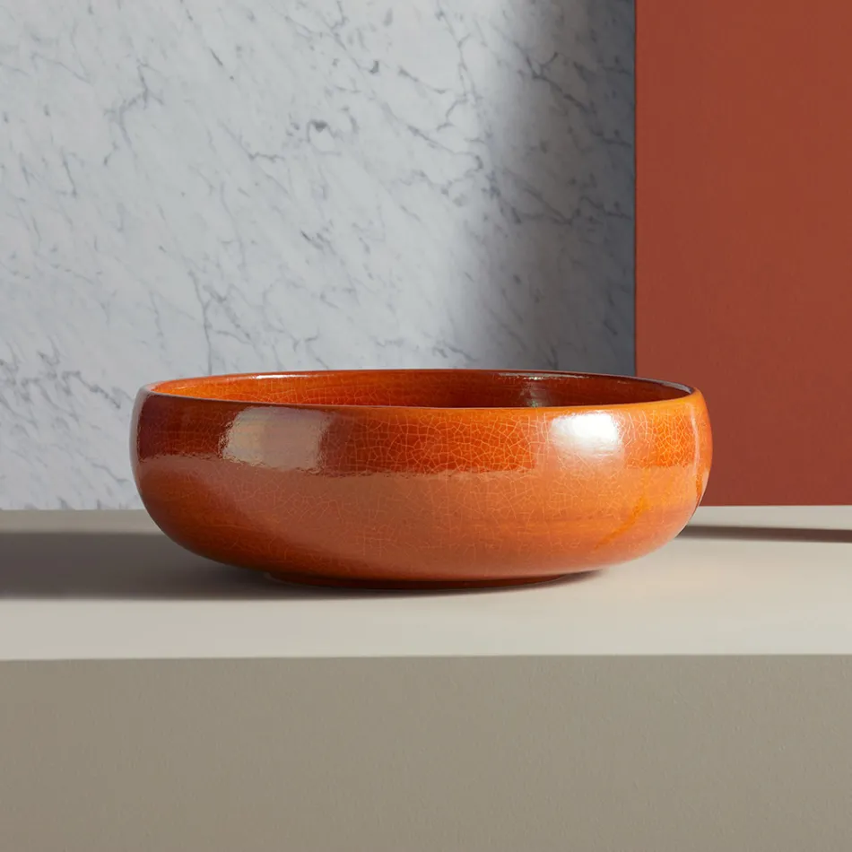 Countertop Bathroom Washbasin Made of Fire Clay Made in Italy - Tallone Viadurini