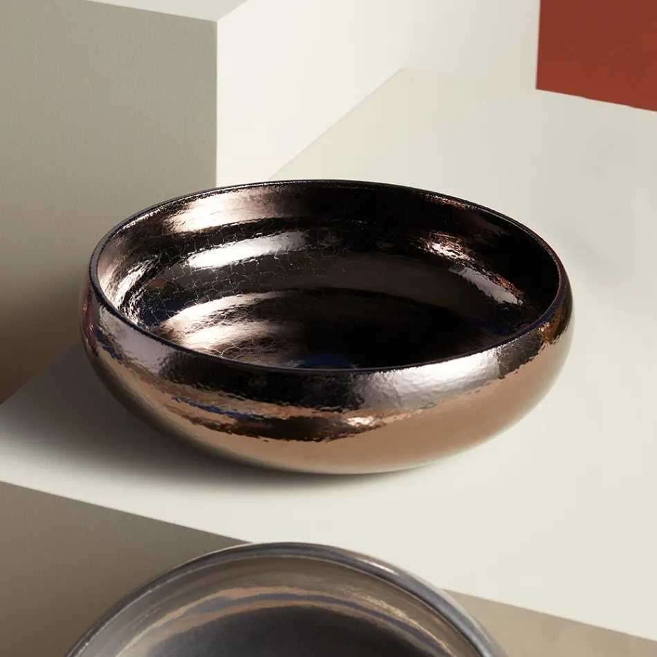 Countertop Bathroom Washbasin Made of Fire Clay Made in Italy - Tallone Viadurini