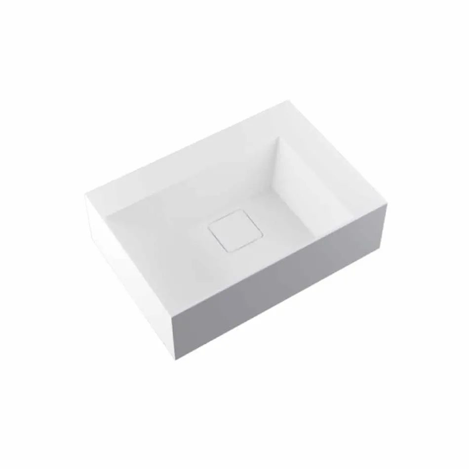 Modern design square washbasin made in Italy, Lavis Viadurini
