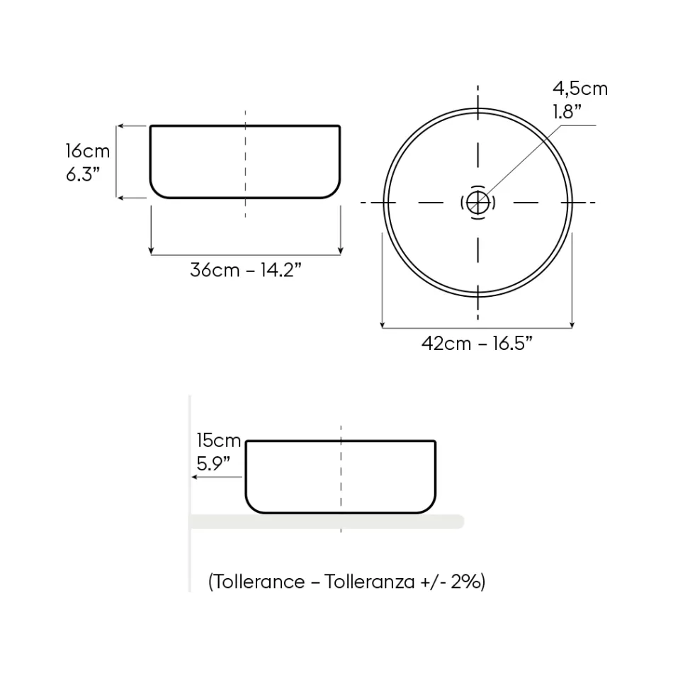 Countertop Washbasin Made of Natural Earth in Various Finishes - Balance Viadurini