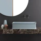 Rectangular Countertop Washbasin in Matt Ceramic Made in Italy - Debora Viadurini