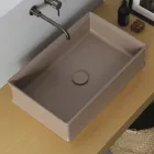 Rectangular Countertop Washbasin in Matt Ceramic Made in Italy - Debora Viadurini