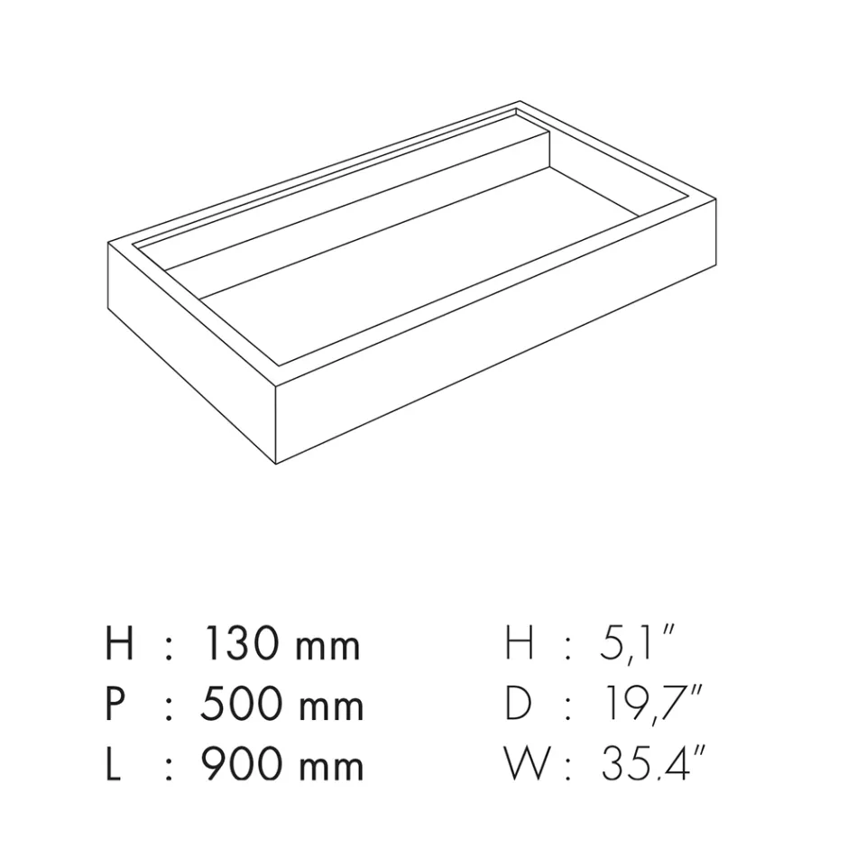 Rectangular Countertop Washbasin in Porcelain Stoneware Made in Italy - Cervia Viadurini